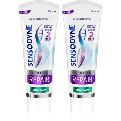 Sensodyne Clinical Repair Active Clean zubná pasta 2x75 ml