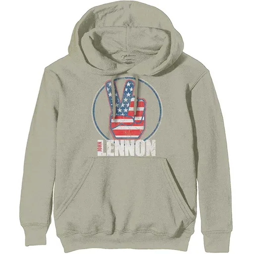 John Lennon mikina Peace Fingers US Flag Natural S