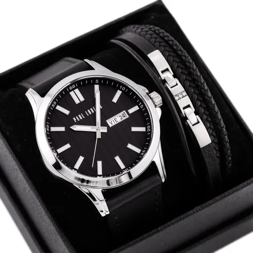 PÁNSKY DARČEKOVÝ SET PAUL LORENS - hodinky + náramok (zg374f)