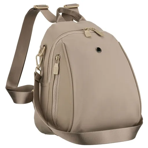 Dámsky mestský ruksak v odtieni ecru z polyesteru 2v1 – ruksak aj kabelka