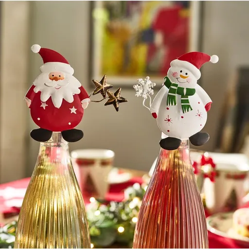 Dekorace na lahev Sněhulák