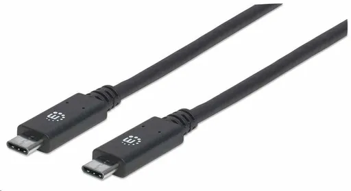 Manhattan USB-C kábel, USB 3.1 Gen 2, USB-C Male na USB-C Male, 10 Gbps, 5 A, 1m, čierna