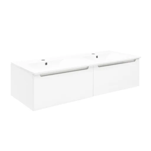 Kúpeľňová zostava 2x zásuvka 60cm + dvojumývadlo 120 cm