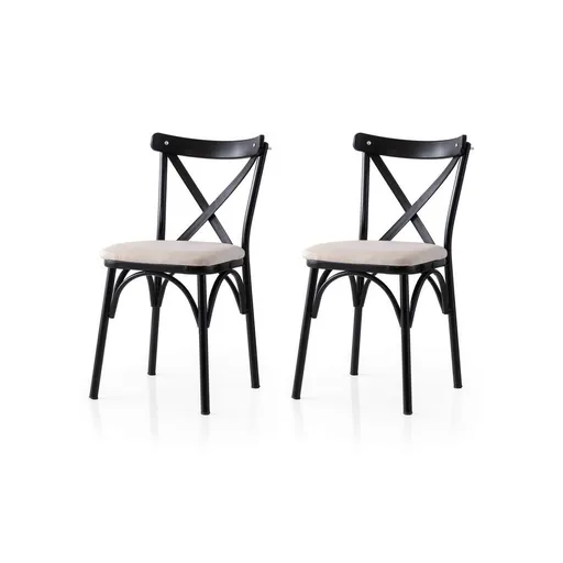 Súprava jedálenských stoličiek Ekol Cream and Black, 2 ks
