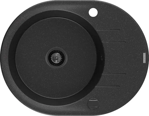 MEXEN/S MEXEN/S - Kevin granitový drez 1 s odkvapkávačom 586 x 458 mm, čierna/strieborný metalik, + čierny sifón 6517581005-73-B