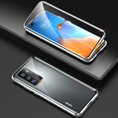 Magnetický kryt 360 Huawei P40 Pro strieborný