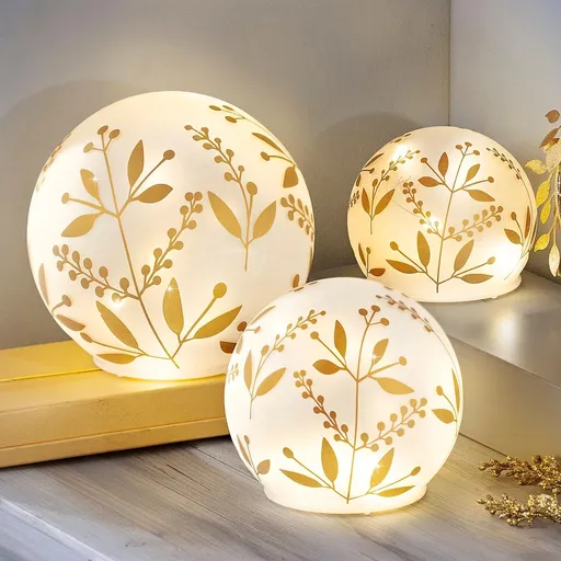 Weltbild LED Světelné koule Golden Leaf, sada 3 ks