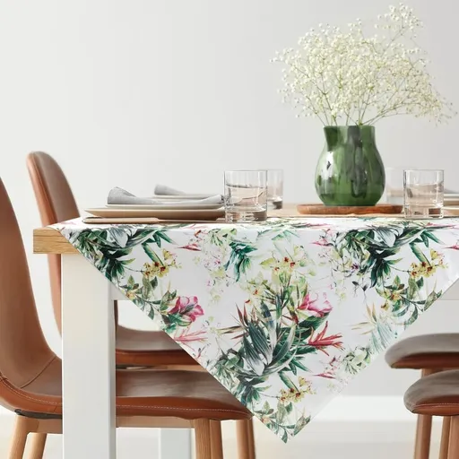 ArtFir Záhradný obrus GARDEN 31D | biela/zelená 85 x 85 cm