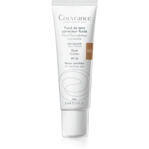 Avène Couvrance Fluid Foundation Corrector tekutý krycí makeup SPF 20 odtieň 5.0 Golden 30 ml