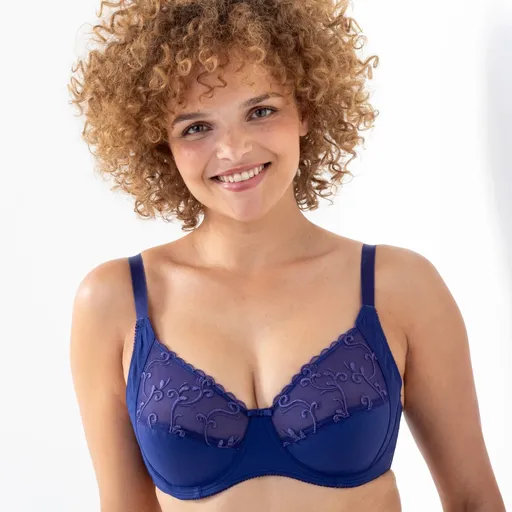 Súprava 2 zmenšujúcich podprseniek z mikrovlákna a vyšívaného tylu, s kosticami