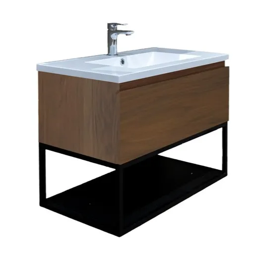 Kúpeľňová skrinka s umývadlom SAT B-Way 80x30x45 cm matný orech BWAY80NUTU