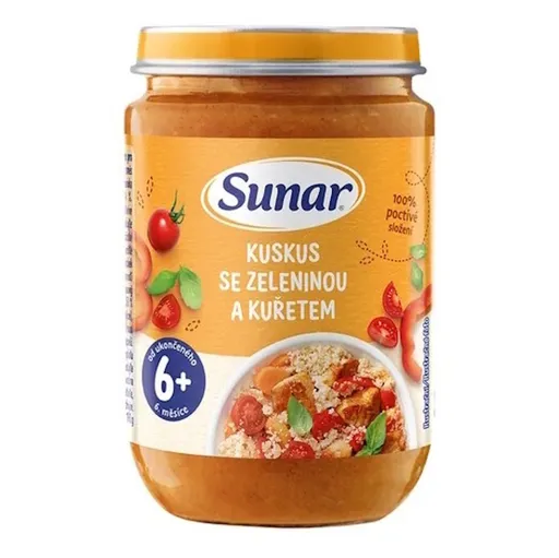 SUNAR Príkrm kuskus so zeleninou a kuraťom 6m+ 190 g