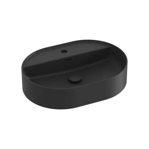 Umývadlo na dosku Ravak Ceramic Slim 55x40 cm černá mat otvor pre batériu uprostred XJX0D155002