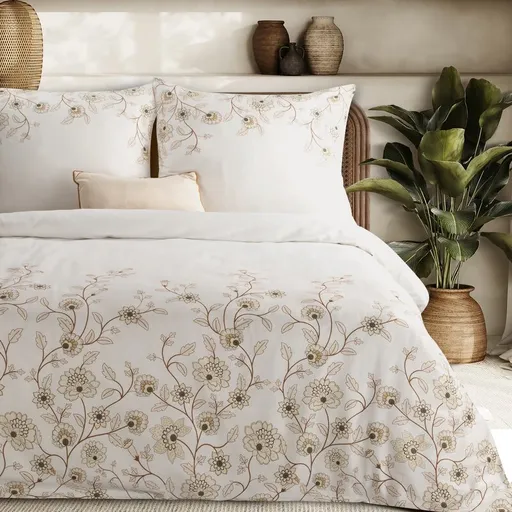 ArtFir Obliečky na dvojlôžko SPRING 44 | biela/hnedá 220 x 200 cm