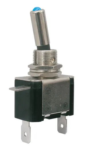 Prepínač páčkový   2pol./2pin  ON-OFF 12VDC/25A  LED modrá