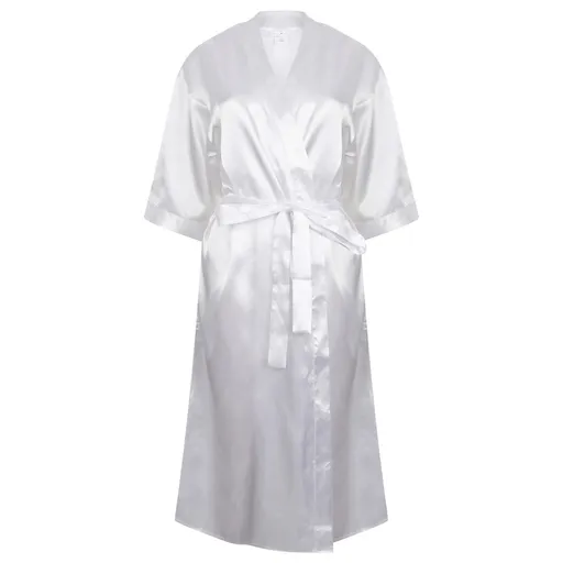 Towel City Dámsky saténový župan - Biela | XS/S