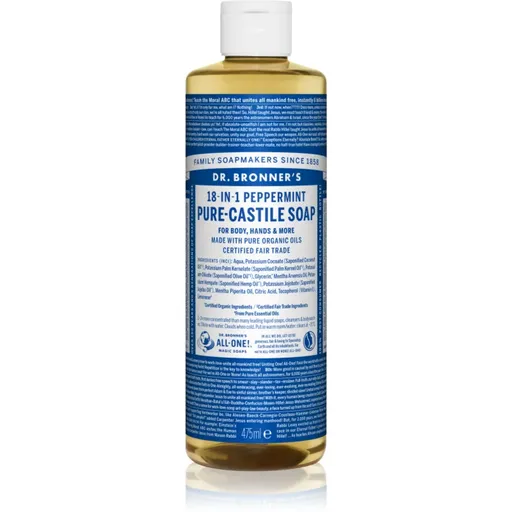 Dr. Bronner’s Peppermint tekuté univerzálne mydlo 475 ml