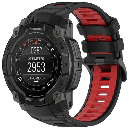 SPORTY Vymeniteľný silikónový remienok Garmin Instinct 3 45mm BLACK RED