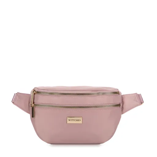 Dámska ľadvinka z nylonu s nastaviteľným popruhom ružová