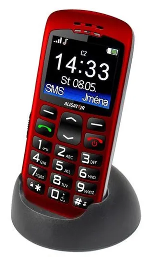 Aligator A670 Senior, červená + nabíjací stojan