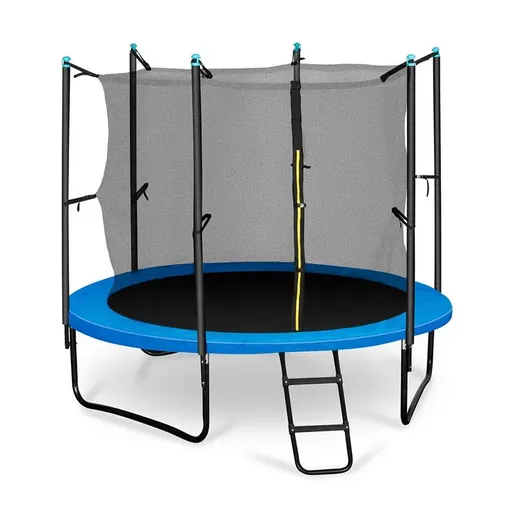 KLARFIT Rocketboy 250, 250 cm trampolína, vnútorná bezpečnostná sieť, široký rebrík, modrá