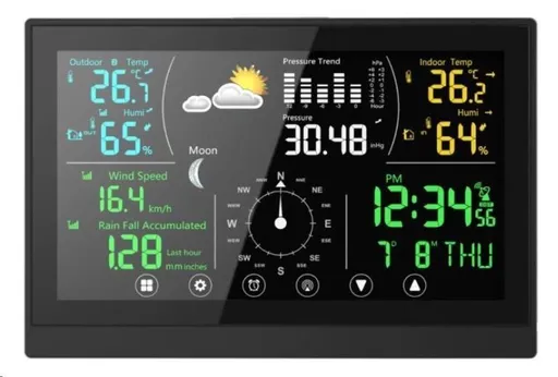 WG - Meteostanica WG1 s dotykovým displejom a príslušenstvom, anemometer, zrážkomer