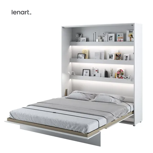 Dig-net nábytok Sklápacia posteľ Lenart BED CONCEPT BC-13p biely lesk | 180 x 200 cm