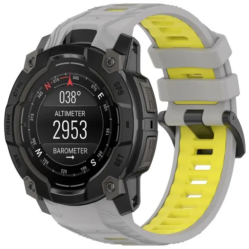 SPORTY Vymeniteľný silikónový remienok Garmin Instinct 3 50mm GRAY YELLOW