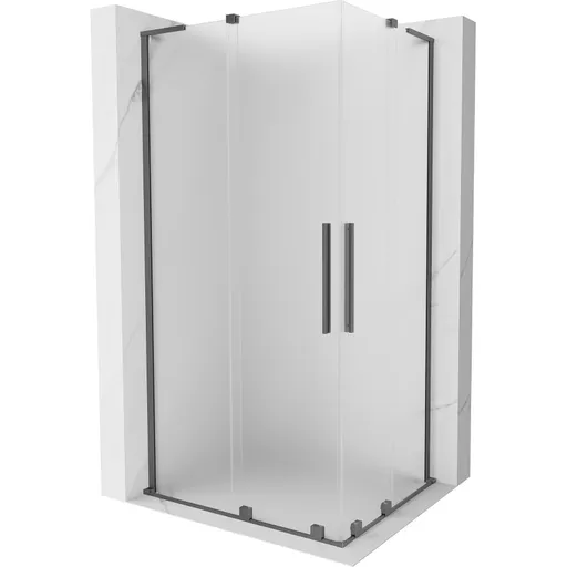 MEXEN/S - Velar L Duo sprchovací kút, posuvné dvere 90 x 80, dekor, grafit metal 871-090-080-02-33-95