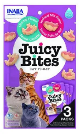 Maškrta pre mačky Inaba Juicy Bites cat Krevety & Plody mora 3x11,3g