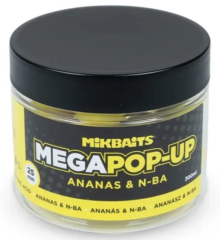 Mikbaits mega plávajúce fluo boilie ananas n-ba 300 ml 25 mm