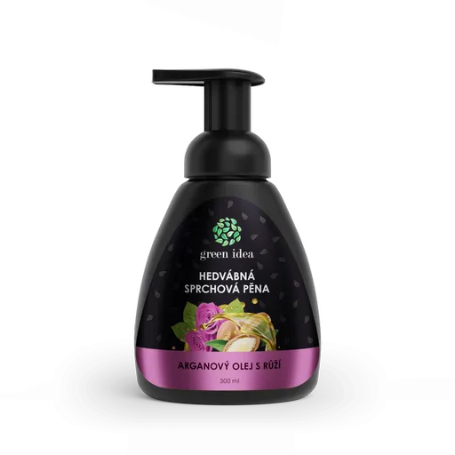 Hodvábna sprchová pena – arganový olej s ružou 300 ml – Green idea