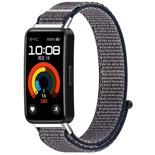 NYLON Vymeniteľný remienok pre Huawei Band 10 / Band 9 / Band 8 šedo-fialový