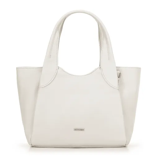 Dámsky malý kabelka z ekokože krémový 100-4Y-438-0