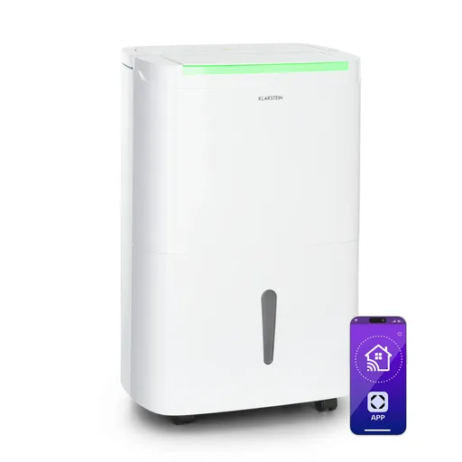 Klarstein DryFy Connect 50 Smart, Odvlhčovač vzduchu, WiFi, Kompresný, 50l / d, 70-100m², Biela