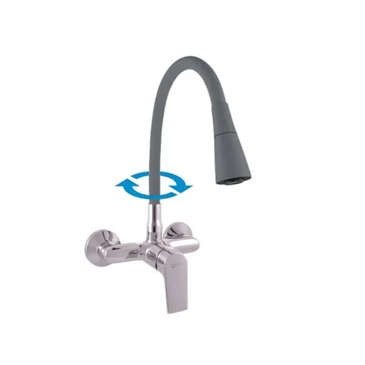 RAV SLEZÁK Colorado drezová batéria so silikónovým ramienkom 100 mm sivá / chróm co102.0/13s CO102.013S