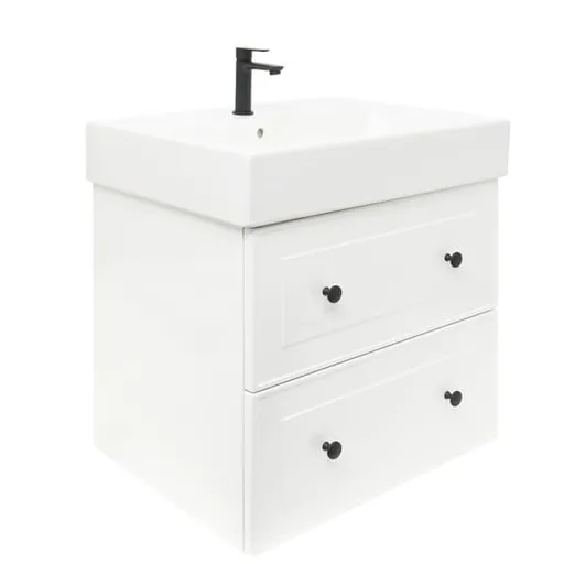 Kúpeľňová skrinka s umývadlom Naturel Forli 60x53x46 cm biela lesk FORLI60BIUSAT