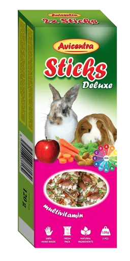 Avicentra Deluxe tyčinky s vitamínmi a medom pre veľké hlodavce 2 x 60 g