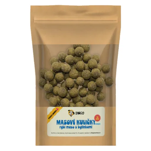 DINGO Mäsové guličky rybie mäso s bylinkami 16 mm/150 g
