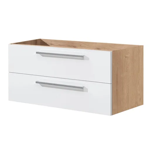 Mereo Bino, kúpeľňová skrinka 121 cm, biela/dub CN673S