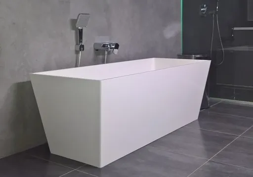 GELCO - KVADRIE - vaňa, 1590x650x550, liaty mramor, objem 360l, biela lesk GVKV1590