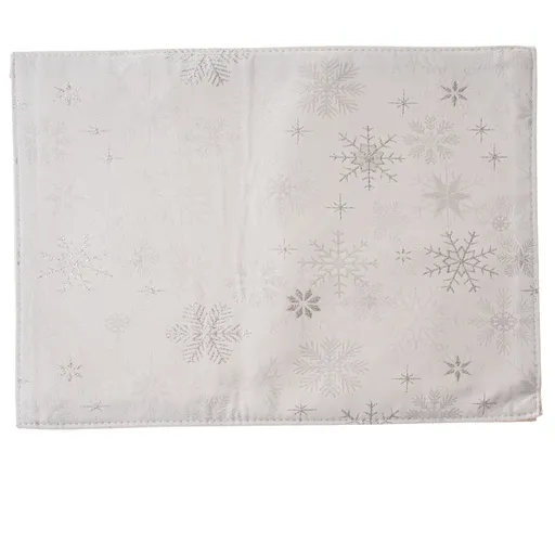 Vianočné Prestieranie vodeodolné Vločky strieborná, 32 x 45 cm