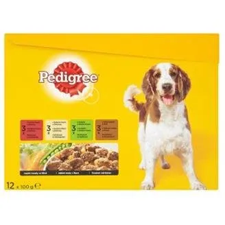 Pedigree Adult kura a zelenina & Hovadzie a zelenina & morka a mrkva 12 x 100 g
