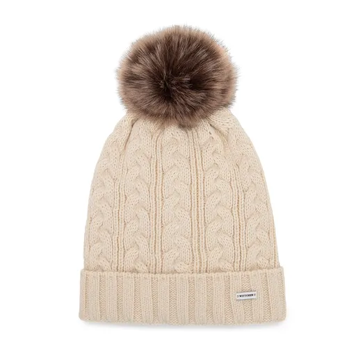 Dámska svetlobéžová čiapka s brmbolcom — teplo a štýl na chladné dni 101-HF-016-0