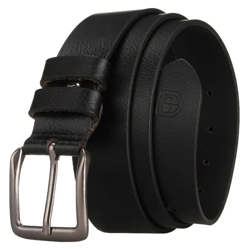 Pánsky klasický kožený opasok v čiernej farbe s tradičnou prackou