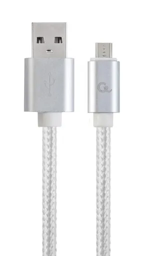 GEMBIRD CABLEXPERT Kábel USB A Male/Micro USB Male 2.0, 1,8 m, opletený, strieborný, blister