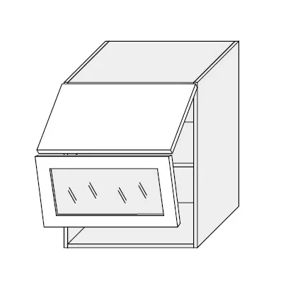 ArtExt Vrchná kuchynská skrinka Napoli W8BS/60 AVENTOS WKF POVRCHOVÁ ÚPRAVA DVIEROK: LESK, FAREBNÉ PREVEDENIE KORPUSU: GREY