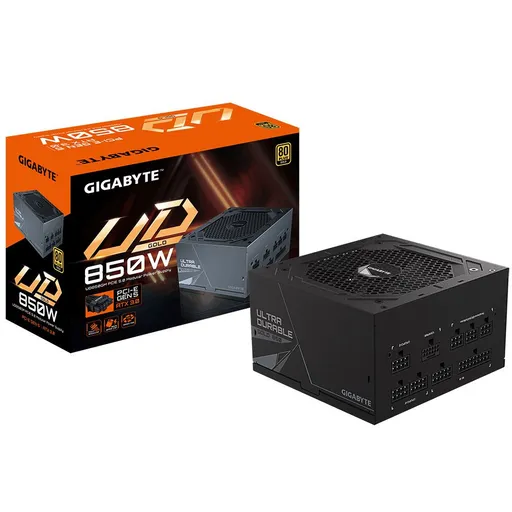 GIGABYTE zdroj UD850GM PG5, 850W, 80+ Gold, 120mm fan, čierna