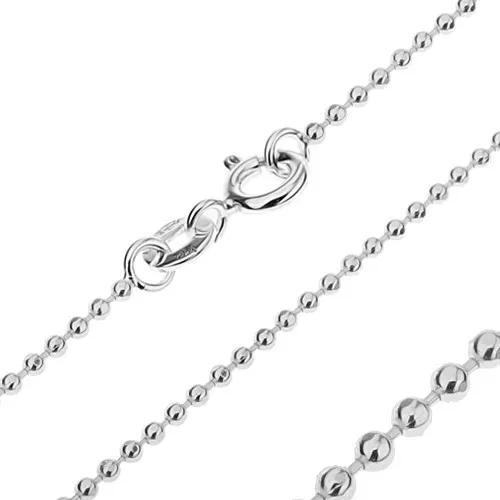 Retiazka zo striebra 925 - zrezané armádne guličky, 1,5 mm