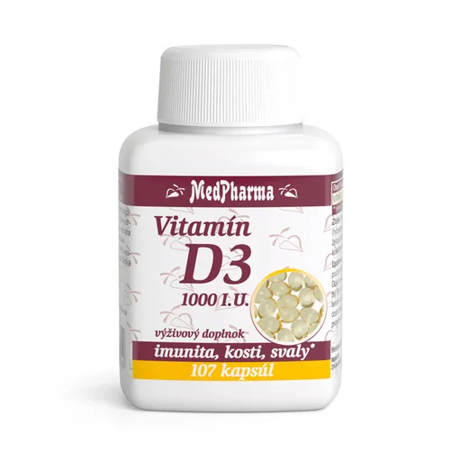 MEDPHARMA Vitamín D3 1000 I.U. 107 kapsúl